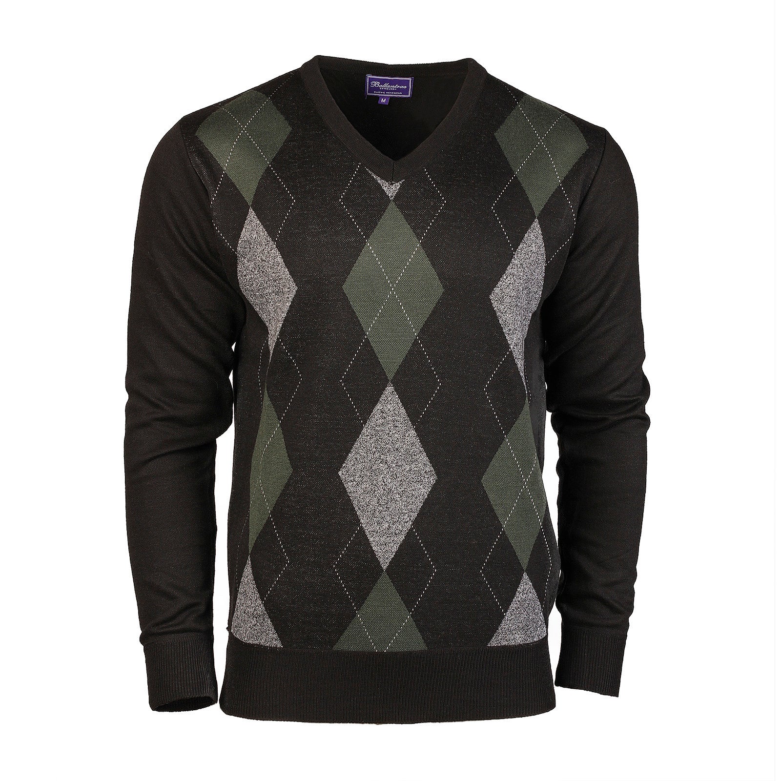 Argyle Ballantrae Jumper V Neck Black