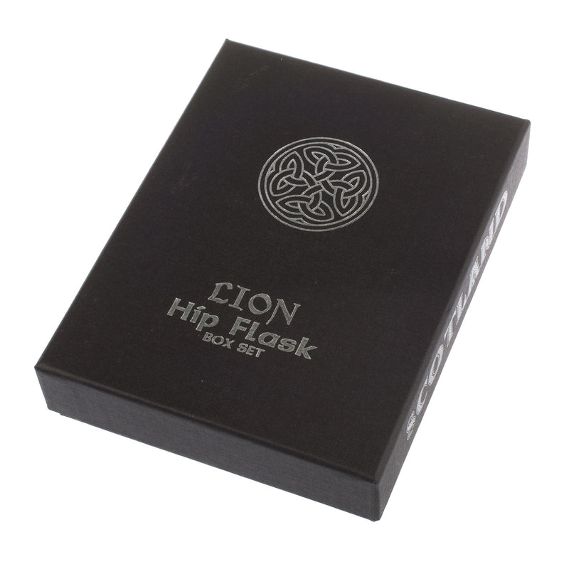 Lion Emblem 8Oz Flask/Funnel Box Set