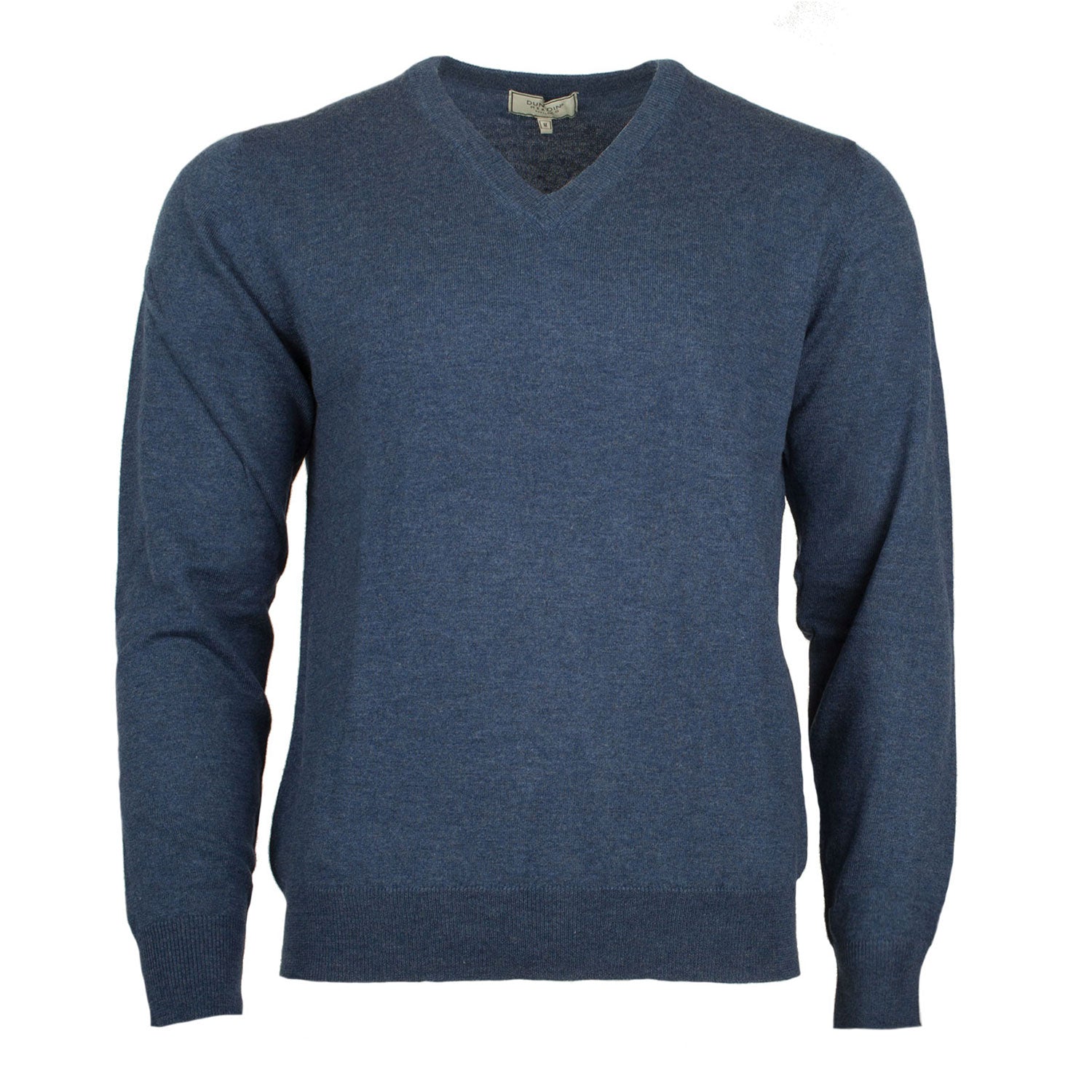 100% Merino Gents V Neck Sweater Denim – Tartan Weaving Mill