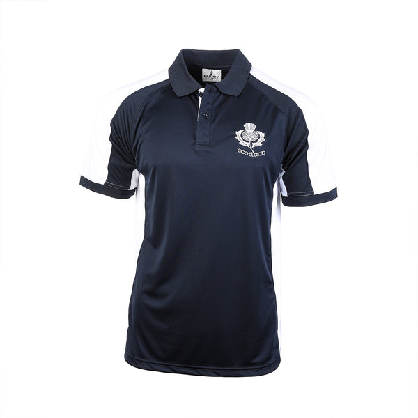Gents Cool Thistle Scotland Polo Shirt Navy