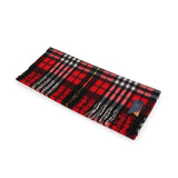 Balmoral 100% Cashmere Woven Stole Red Check Gbr32 A1