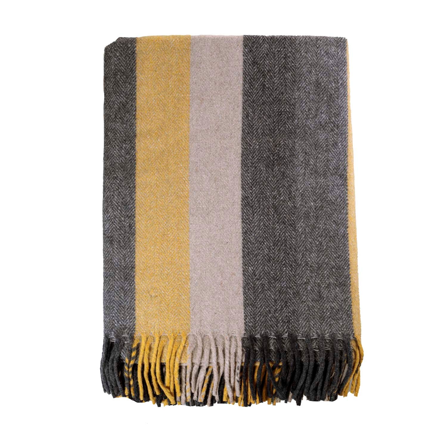 Stripe Herringbone Blanket Natural Taupe