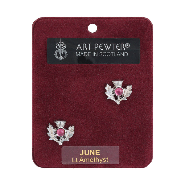 Art Pewter Thistle Earrings June