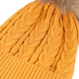 Cable Pom Hat Ft Ochre/Natural