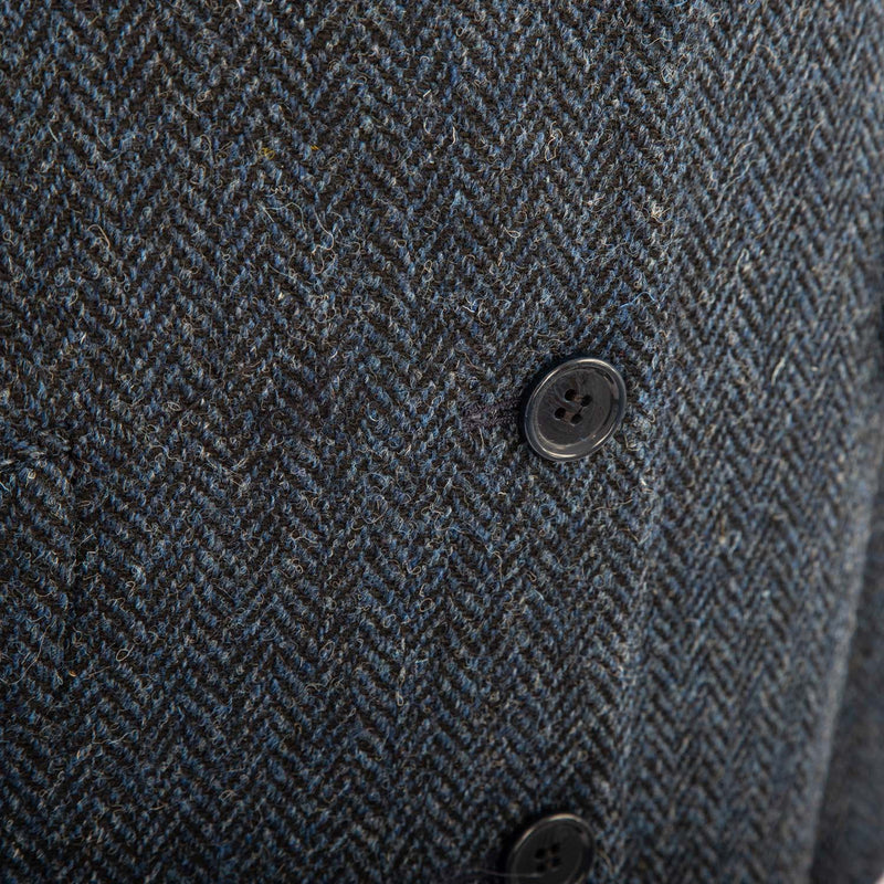 Eilean Coat Harris Tweed Blue Herringbone