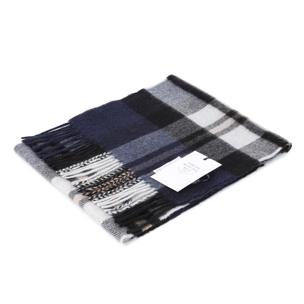 100% Cashmere Scarf Made In Scotland Amplified Thomson Navy