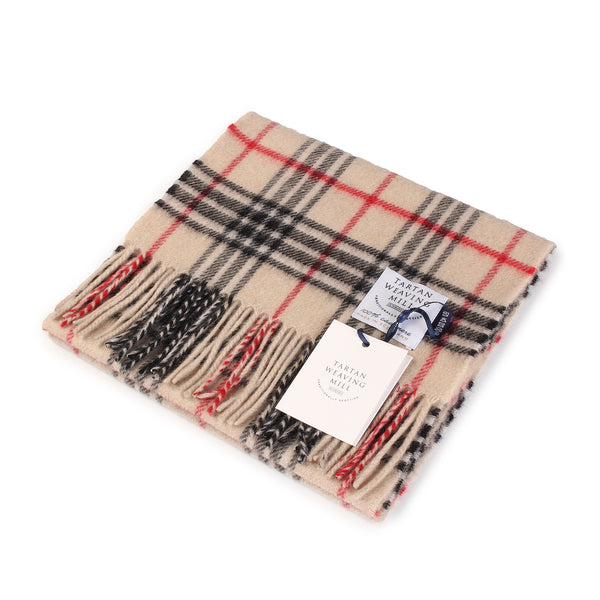 100% Cashmere Scarf Made In Scotland Thomson Camel
