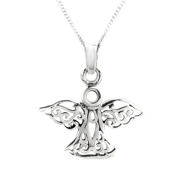 Celtic Angel Silver Pendant