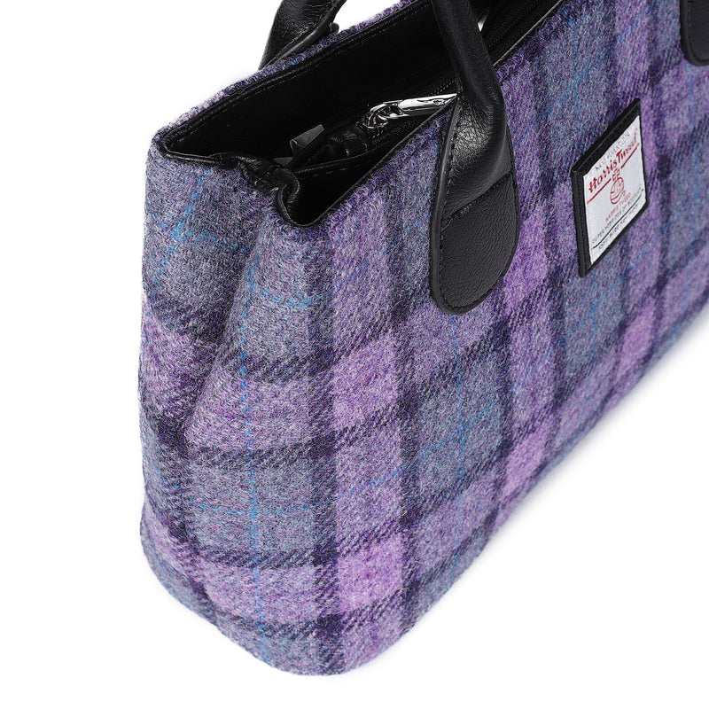 Harris Tweed Cassley Handbag Bold Purple Check
