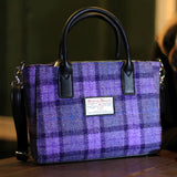 Bora Small Tote Strap Bag Bold Purple Check