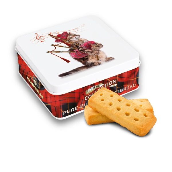 Cat With Bagpipes Shortbread Fingers Tin