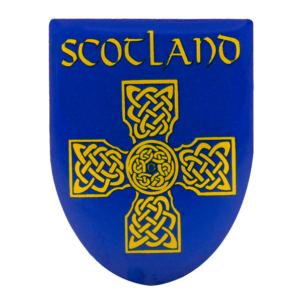 Scotland Blue Celtic Cross Pin Badge