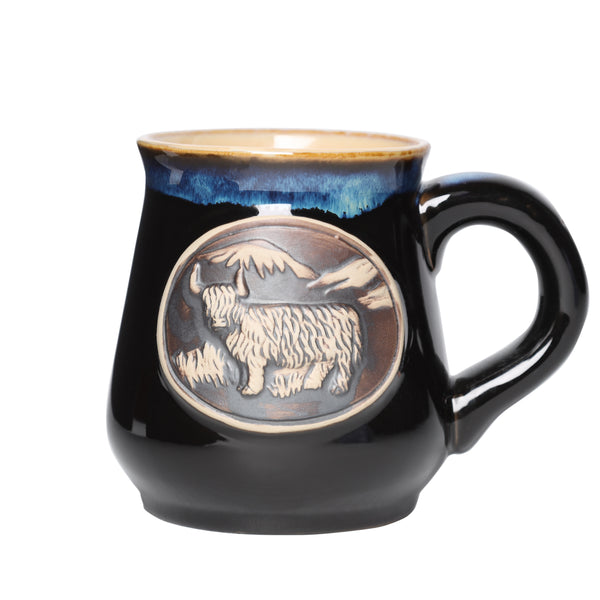 Stoneware Mug With Highland Cow Black