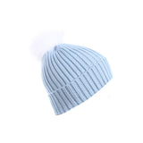 Rib Pom Hat Ft Sky Blue Slate/White