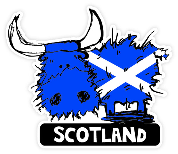 Scotland Saltire Cow Sticker