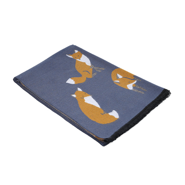 Fox Thick Scarf Navy
