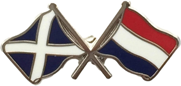 Saltire & Holland Crossed Flags Lapel Pin