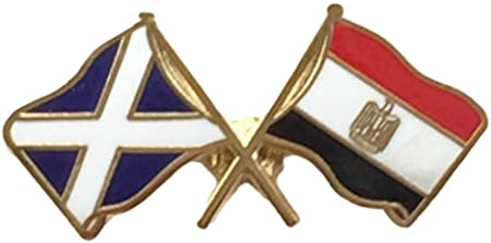 Saltire & Egypt Crossed Flags Lapel Pin