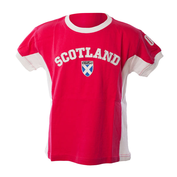 Kids Scotland No 9 T/Shirt Hot Pink