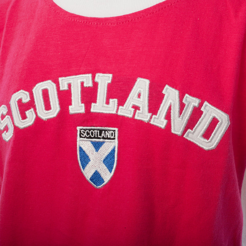 Kids Scotland No 9 T/Shirt Hot Pink
