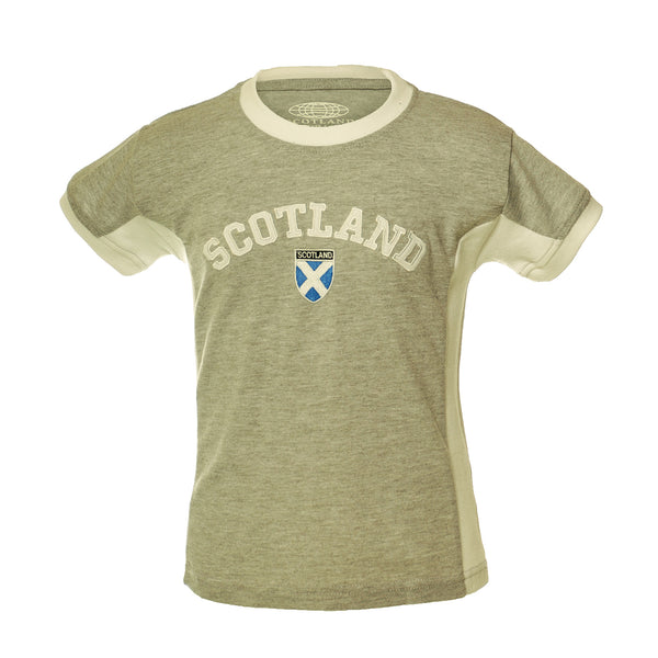 Kids Scotland No 9 T/Shirt Grey Marl/White
